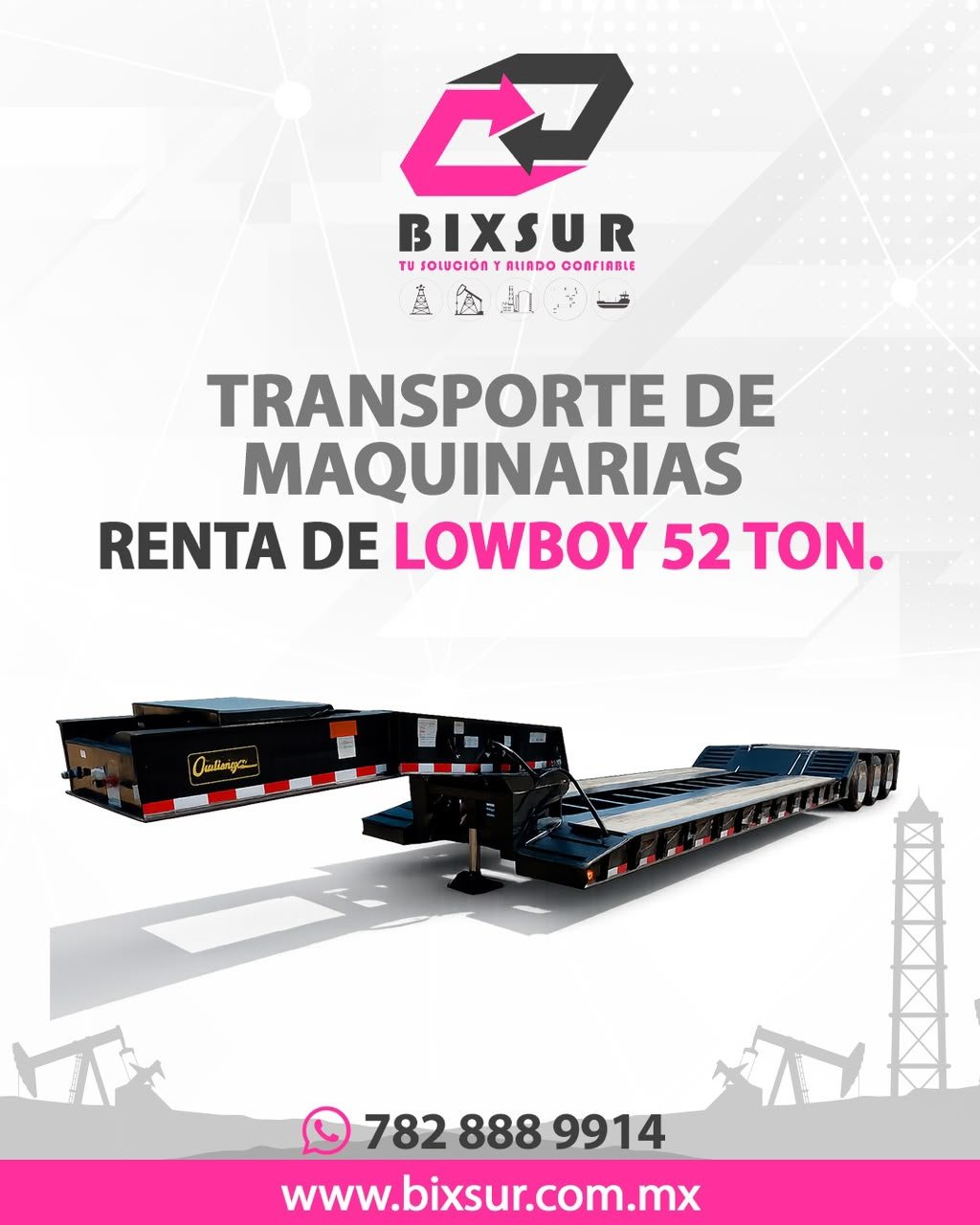 Transporte de maquinarias — Renta de Lowboy 52 ton